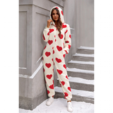 Sleepwear Women's Heart Zip Up Onesee - Deep Red - Onesee - XL - Plush - image 14