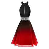 Women's Chiffon Short Cocktail Dress - Black/Red - Dress - 26W - Polyester/Chiffon - image 3