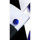 Funki Buys | Neckties | Men's 3 Pcs Indigo Blue Floral Tie Set