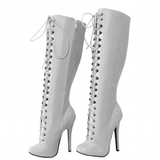 Women's Shiny Burlesque High Heel Boots - Pink - High Boots - 15 B - Patent PU Leather - image 38