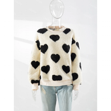 Women's Fuzzy Heart Winter Sweatshirt - Chestnut - Sweater - 2XL - Plush - image 23