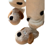 Women's Cute Puppy Slippers - Khaki - Slip On Puppy Slippers - 34-35 - Plush - image 26