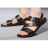 Men's Summer Fashion Leather Sandals - Brown - Sandals - 48 B - PU Leather - image 14