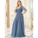 Women's Long Sequin Lace Formal Dress - Green - Gown - 26 - Polyester/Chiffon/Tulle - image 18