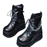 Women's Gothic Punk Platform Ankle Boots - Black - 1 / Matte / Ankle Boots - 43 B - PU Leather - image 28