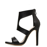 Women's High Summer Stiletto Sandals - Brown - Strappy Sandals - 43 B - PU Leather - image 22
