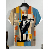 Unisex Space Cat Tee - Orange - Cat Shirt - 5XL - Polyester - image 6
