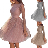 Women's Sequin Party Cocktail Dress - Champagne - Party Dress - 5XL - Polyester - image 8