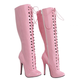Women's Retro Burlesque Stiletto Boots - Red - High Boots - 46 B - PU Leather - image 37