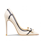Women's Leather Butterfly-Knot Stilettos - Black - 1 / 10cm / Stiletto Shoes - 41 B - Genuine Leather - image 33
