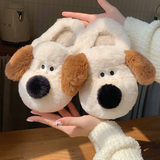 Women's Cute Puppy Slippers - Cream - Full Puppy Slippers - 34-35 - Plush - image 6