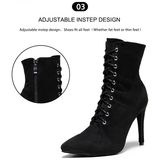 Women's Sexy Stiletto Latin Dance Boots - Black - A-11CM Indoor - 44 B - PU Leather - image 12