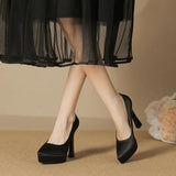 Women's Elegant Satin High Heel Pumps - Pink - 1 / 12cm Heel - 41 B - PU Patent Leather - image 21