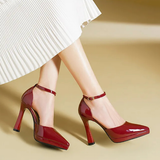 Women's Patent Leather Pointed Toe heels - Red - 12cm Heels - 42 B - Patent Leather - image 13