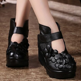 Funki Buys | Shoes | Women's Cute Red Flower Leather Wedges