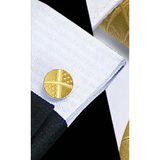 Funki Buys | Neckties | Men's 3 Pcs Golden Yellow Checked Tie Set