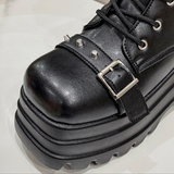 Women's Gothic Square Toe Platform Boots - Black - Boots - 42 B - PU Leather - image 22