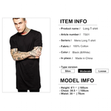 Men's Gothic Short Sleeved Long T-Shirt - Black - Long Gothic T-Shirt - XXL - Cotton - image 6