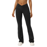 Women's Fashion Yoga Flare Leggings - Black - Yoga Pants - XXL - Polyester - image 1