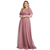 Women's Plus Size Long Evening Dress - Burnt Orange - Dress - 26 - Polyester Chiffon - image 40