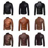 Men's Motorcycle Faux Leather Jacket - Black - Jacket - 4XL - PU Leather - image 21
