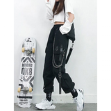 Women's Retro Streetwear Cargo Pants - Black - 1 / Cargo Pants - 5XL - Polyester - image 5