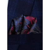 Funki Buys | Neckties | Men's 3 Pcs Crimson Navy Floral Tie Set