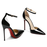Women's Patent Leather High Heel Stilettos - Wine Red - 1 / 12cm Heel - 45 B - Genuine Patent Leather - image 21