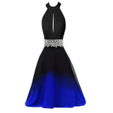 Women's Chiffon Short Cocktail Dress - Black/Blue - Dress - 26W - Polyester/Chiffon - image 4