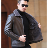Men's Leather Fleece Lined Short Jackets - Black - Men's Business Jacket - 7XL - Genuine Leather - image 15