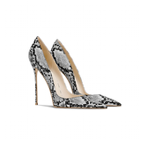 Women's Snake Skin Pattern High Stilettos - Pink/Black 1 - 12cm Heel / Stiletto Shoes - 46 B - PU Leather - image 13