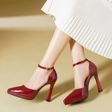 Women's Patent Leather Pointed Toe heels - Red - 12cm Heels - 42 B - Patent Leather - image 18