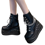 Women's Gothic Punk Platform Ankle Boots - Black - 1 / Matte / Ankle Boots - 43 B - PU Leather - image 1