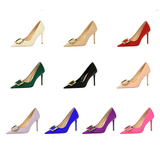 Funki Buys | Shoes | Women's Square Buckle Pointed Toe Pumps