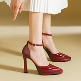 Women's Patent Leather Pointed Toe heels - Red - 12cm Heels - 42 B - Patent Leather - image 6