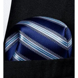 Funki Buys | Neckties | Men's 3 Pcs Stylish Blue Striped Tie Set