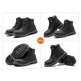 Men's Steel Cap Toe High-Top Work Boots - Black - 48 B - PU Leather - image 17