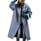 Women's Long Woolen Loose Overcoat - Black - Ladies Coat - XXL - Wool Blend - image 34