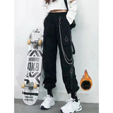 Women's Retro Streetwear Cargo Pants - Black - 1 / Cargo Pants - 5XL - Polyester - image 16