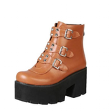 Women's Gothic Punk Platform Shoes - Black - 1 - Platform Shoes - 43 B - PU Leather - image 26