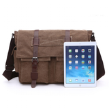 Messenger Bags Men's Canvas Hide Bags - Coffee - Bag - Large - Canvas/Leather - image 5