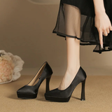 Women's Elegant Satin High Heel Pumps - Pink - 1 / 12cm Heel - 41 B - PU Patent Leather - image 20