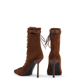 Women's Stylish Lace Up Stiletto Boots - Blue - Denim Long Boots - 45 B - PU Leather - image 28