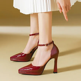 Women's Patent Leather Pointed Toe heels - Red - 12cm Heels - 42 B - Patent Leather - image 10