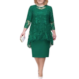 Women's Mother of The Bride Midi Dress - Green - Dress - 8XL - Chiffon/Lace - image 31