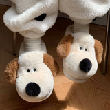 Women's Sweet Cartoon Dog Plush Slipper - Khaki - Dog Slippers - L - Plush - image 13