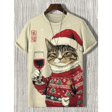 Unisex Space Cat Tee - Orange - Cat Shirt - 5XL - Polyester - image 9