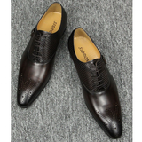 Men's Luxury Leather Brogue Dress Shoe - Auburn - Men's Dress Shoe - 48 B - Genuine Leather - image 14