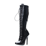 Women's 5 Inch Stiletto Knee High Boots - Black - Stiletto Boots - 15 B - PU Leather - image 9