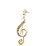 Unisex Music Note Rhinestone Pendant - Gold - Music Note Necklace - L - Stainless Steel - image 7
